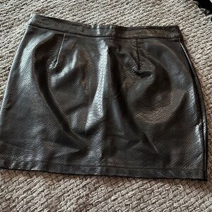 Shinestar Black Textured Mini Skirt